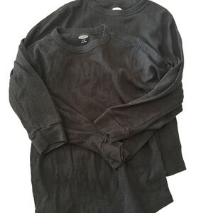 Set of 2 Old Navy boys size M(8)  Black Long Sleeve Kids Tee